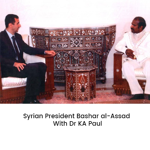 Diplomatic encounter with President Bashar al-Assad