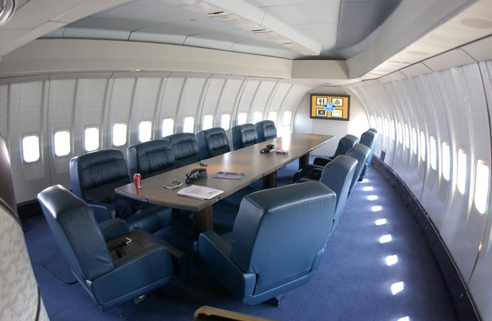 Onboard conference room with table for 14